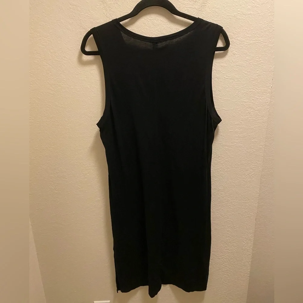 J. Crew Black Sleeveless Lightweight Midi Dress With Front Pocket Size Medium